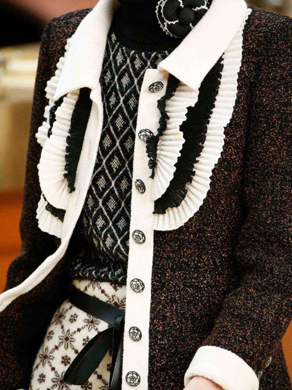 CHANEL Gabriel  Ruffle-Trim Tweed Jacket